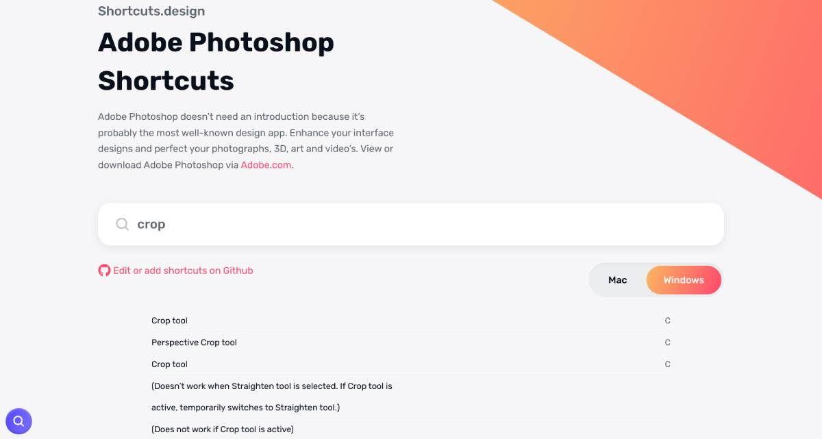 Shortcuts.Design هي طريقة سهلة للبحث عن الاختصارات لأي برنامج أو تطبيق تصميم شائع، في Windows أو macOS
