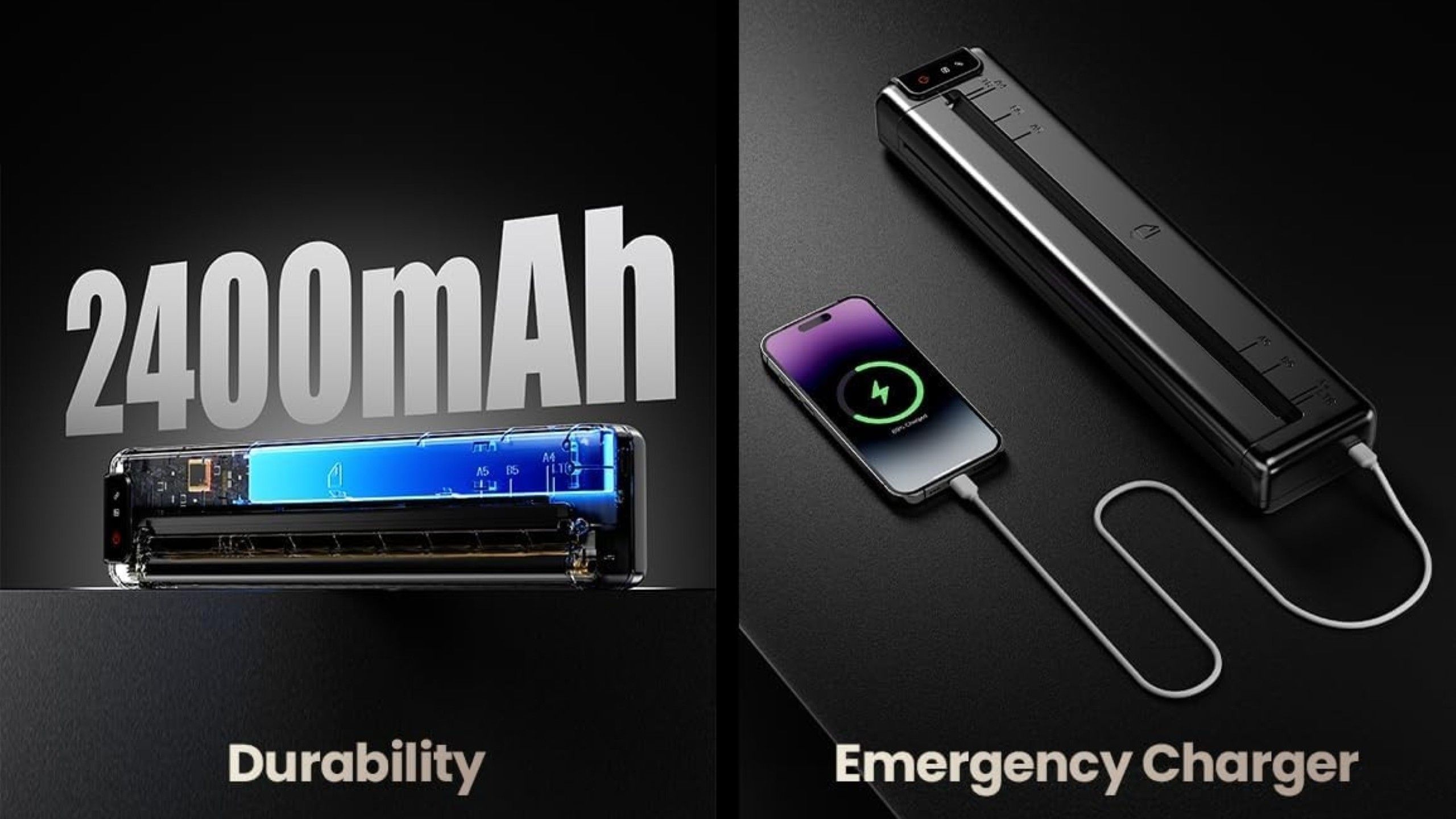 يتم استخدام Phomemo Q302 كشاحن أثناء التنقل