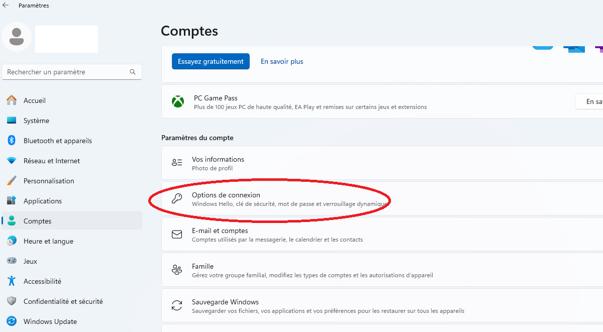 خيارات تسجيل الدخول في Windows