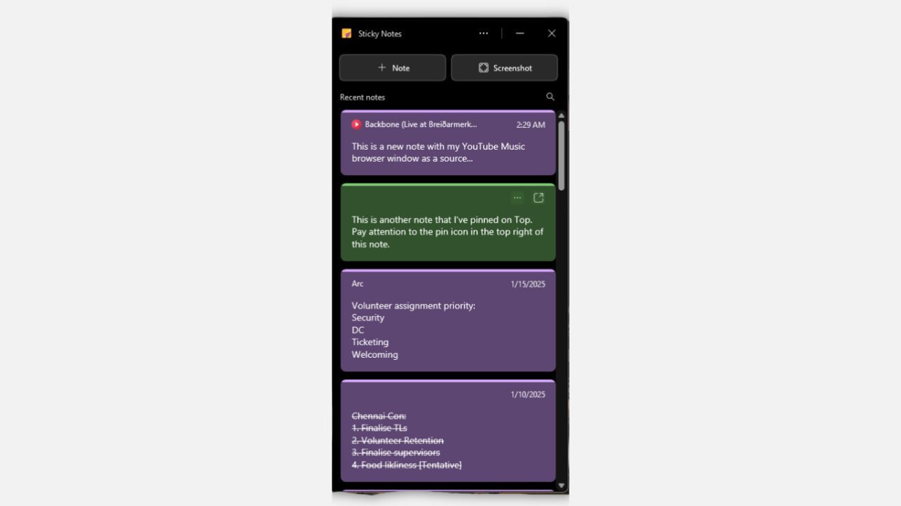 تطبيق الملاحظات اللزج الجديدة على Windows 11