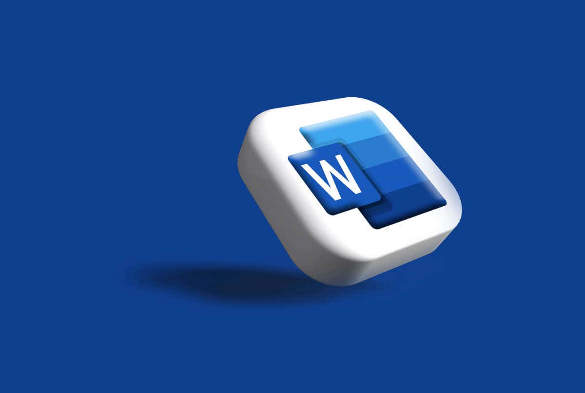 أيقونة Microsoft Word على زر أبيض على خلفية زرقاء.