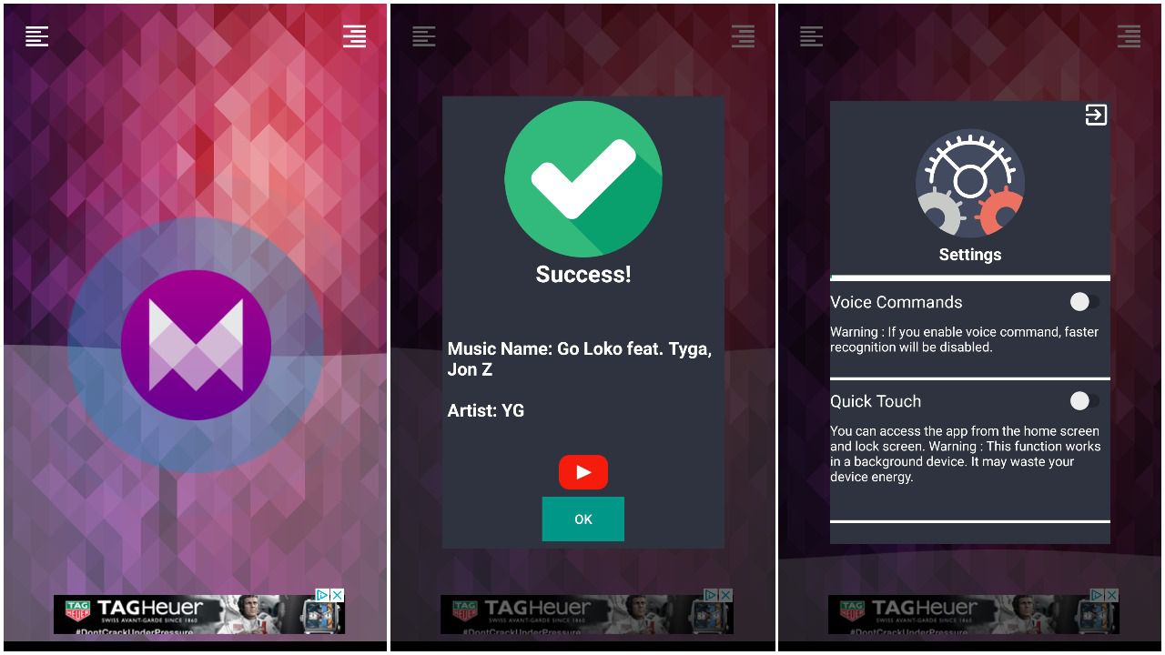 L'application d'identification de la chanson MU6