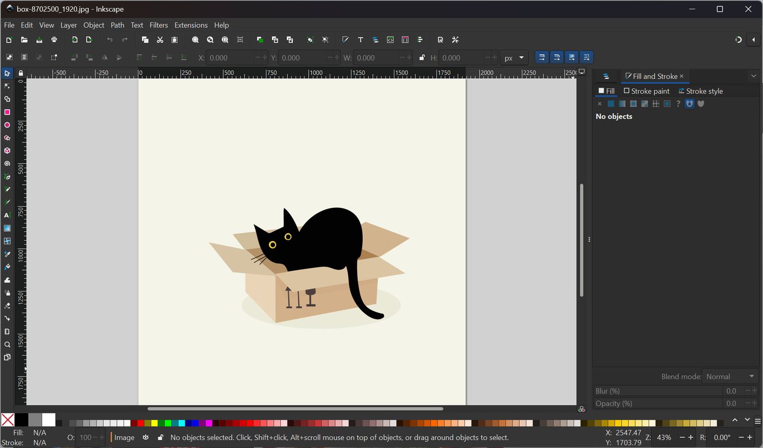 Interface d'Inkscape dans Windows