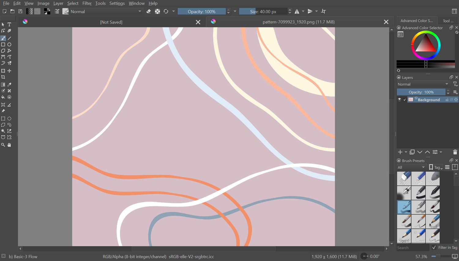 Interface de Krita