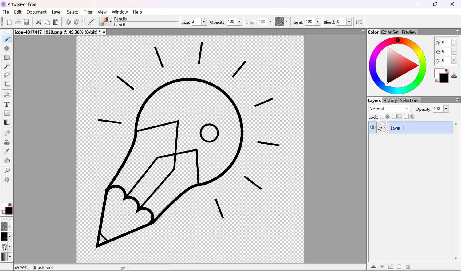 Interface Artweaver dans Windows
