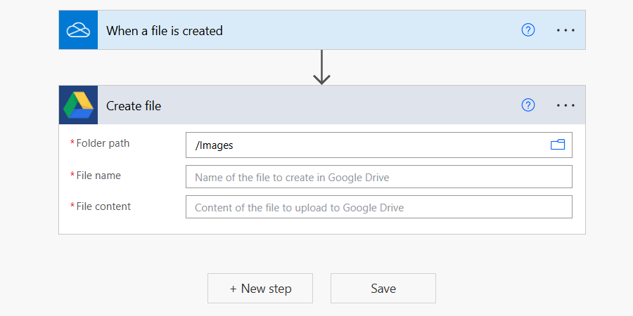 Sélection d'un dossier dans l'action Google Drive dans Power Automate pour le Web,