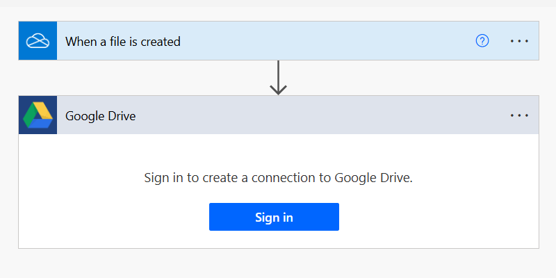 Signer à Google Drive dans une puissance Automate pour l'action Web.