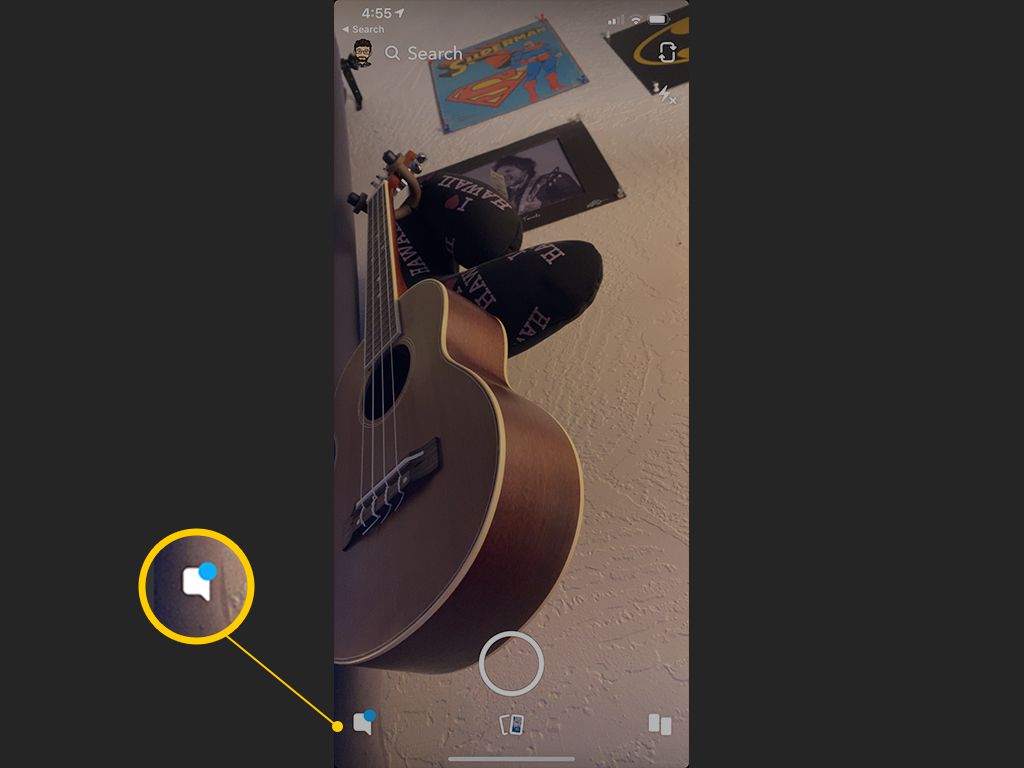 Bouton de chat sur Snapchat pour iOS