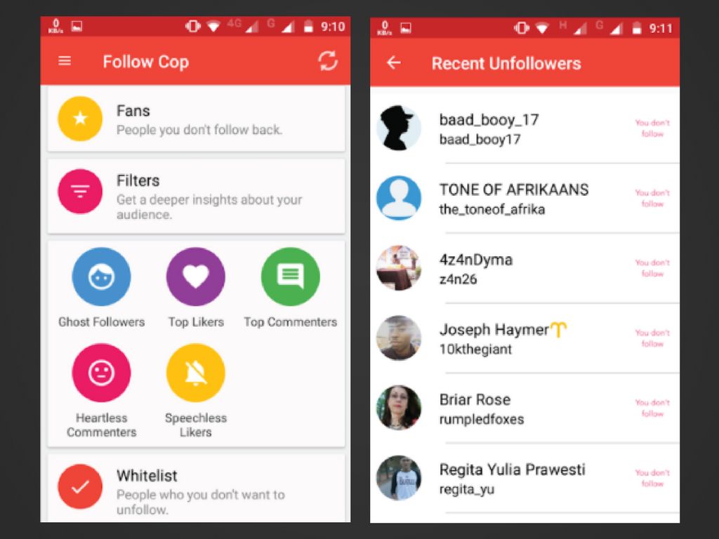 Captures d'écran de suivi du flic pour Android
