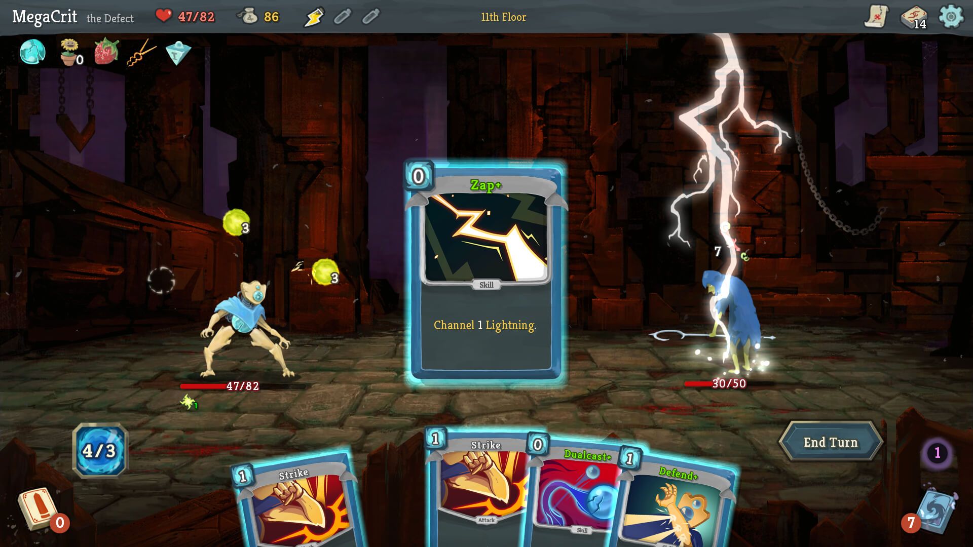 Slay the Spire Official Steam Capethot montrant le gameplay d'attaque de cartes.
