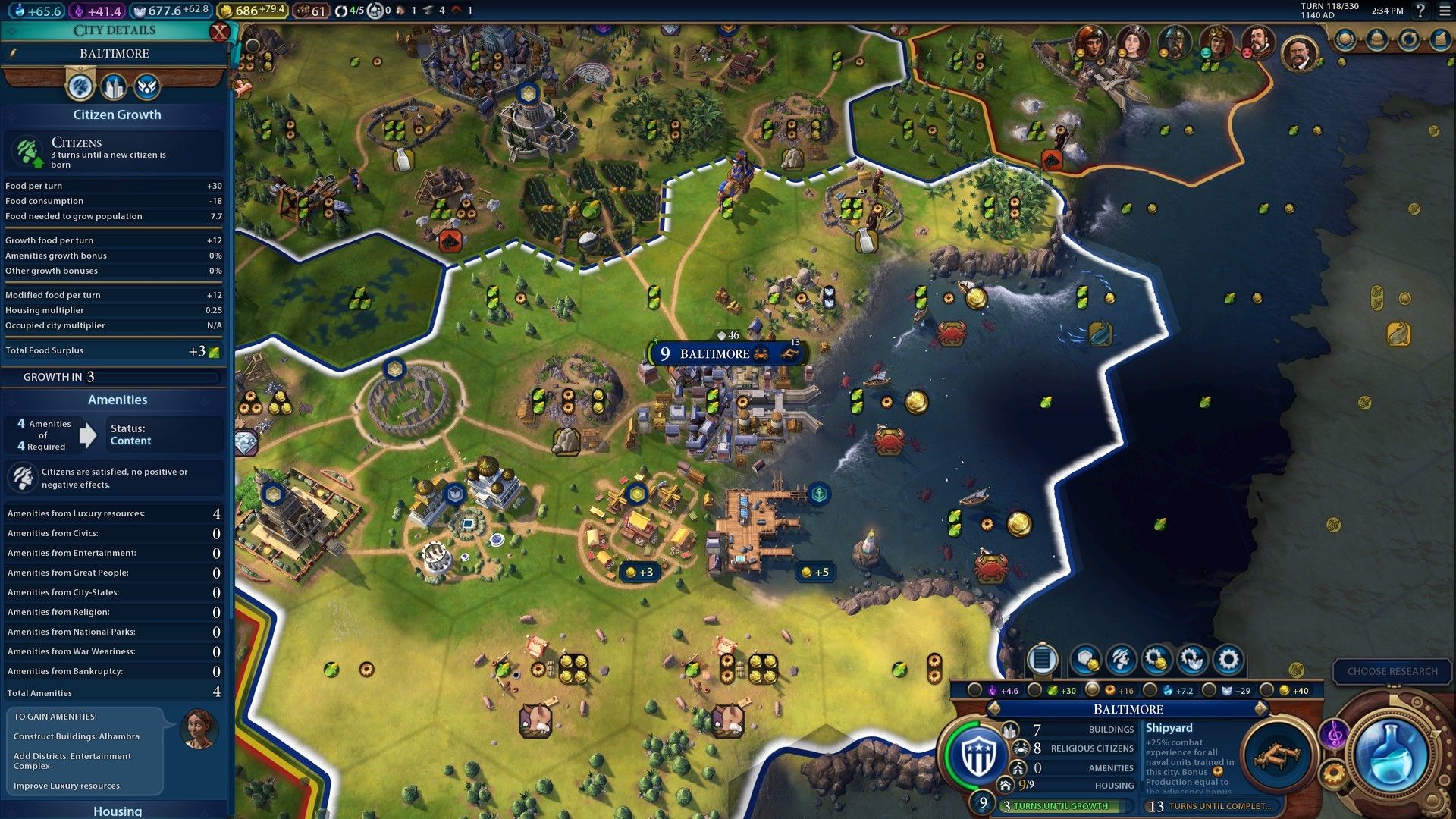 Capture d'écran à vapeur du plateau de jeu Civilization VI