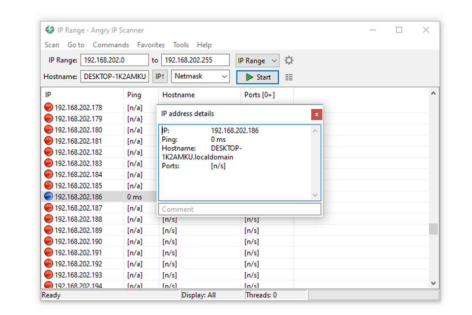Liste d'adresses IP de scanner IP en colère