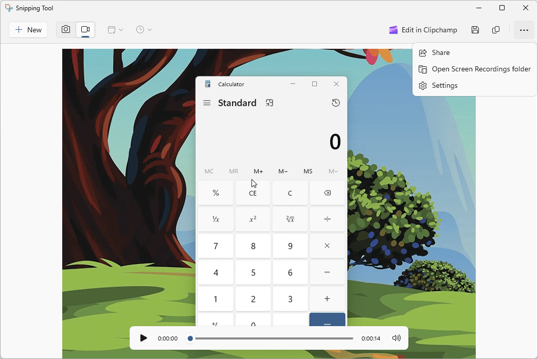 Un enregistrement d'écran Windows disponible en outil de snipping
