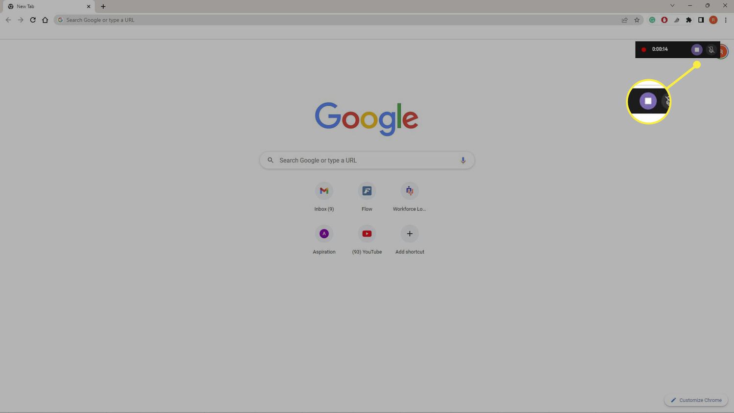 La fenêtre d'enregistrement de la barre de jeu Xbox mise en évidence dans Google Chrome.