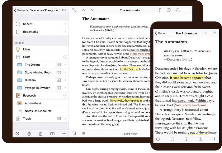 Scrivener Writing App pour iPad