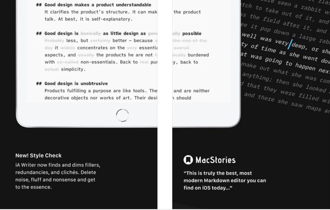 Application IA Writer pour iPad