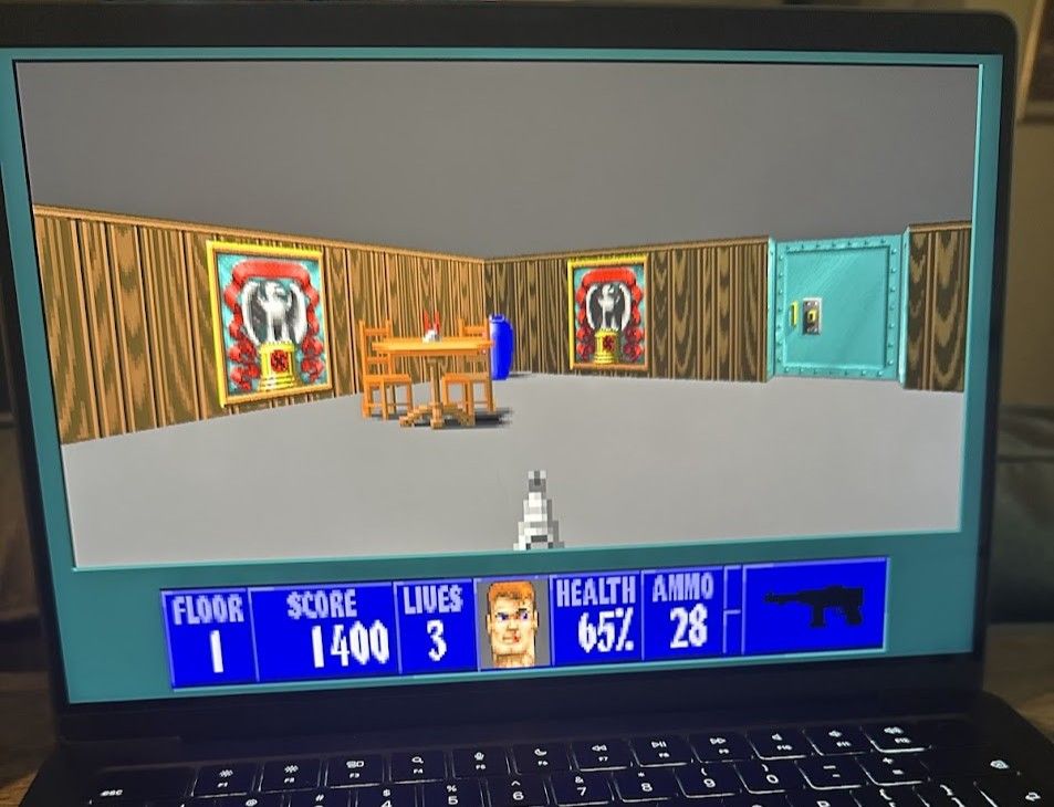 Wolf3d fonctionnant sur un MacBook Pro.