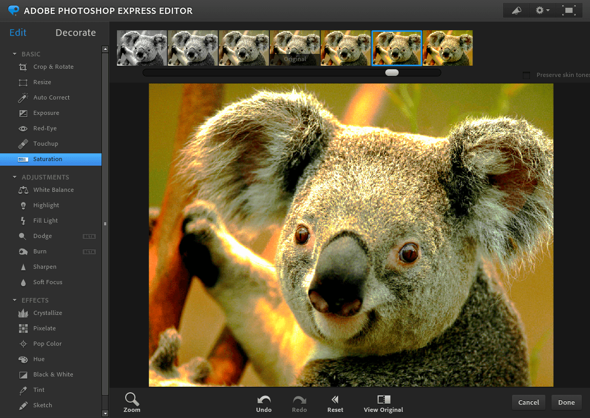 L'éditeur de photos en ligne Adobe Photoshop Express Editor de Photoshop.com