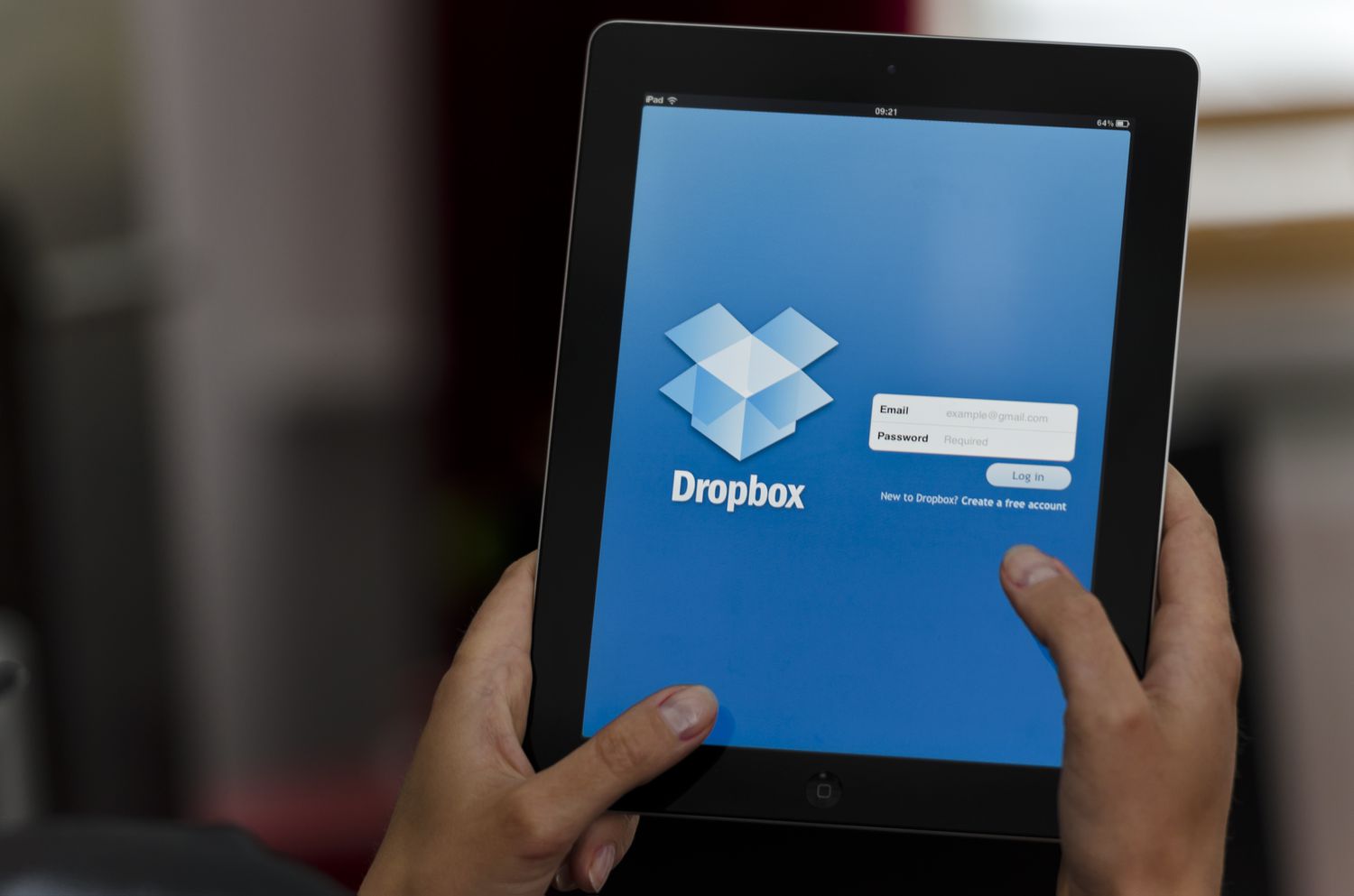 Appareil iPad avec application Dropbox
