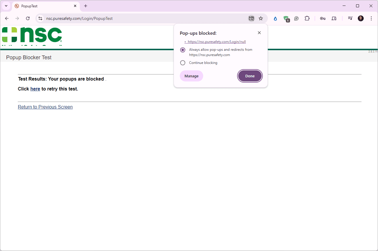 Invite des «pop-ups bloqués» dans Chrome
