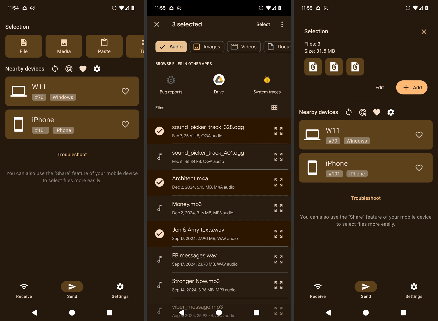 Transfert de fichiers d'Android vers iPhone à l'aide de LocalSend