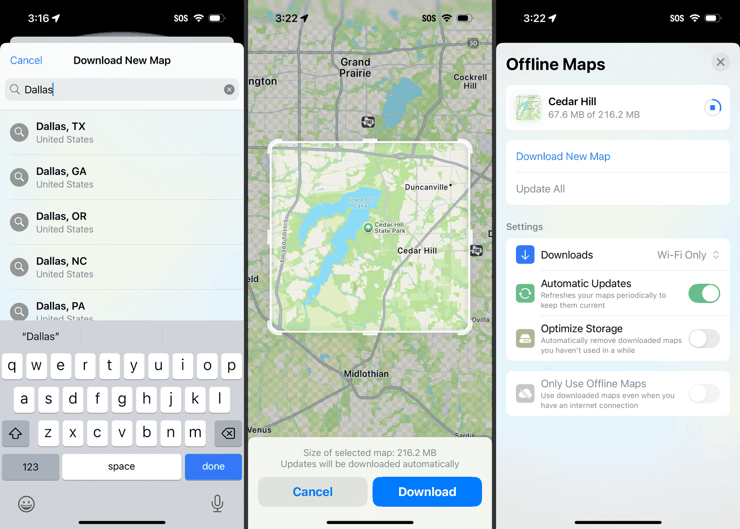 Sauver les cartes Apple hors ligne sur iPhone