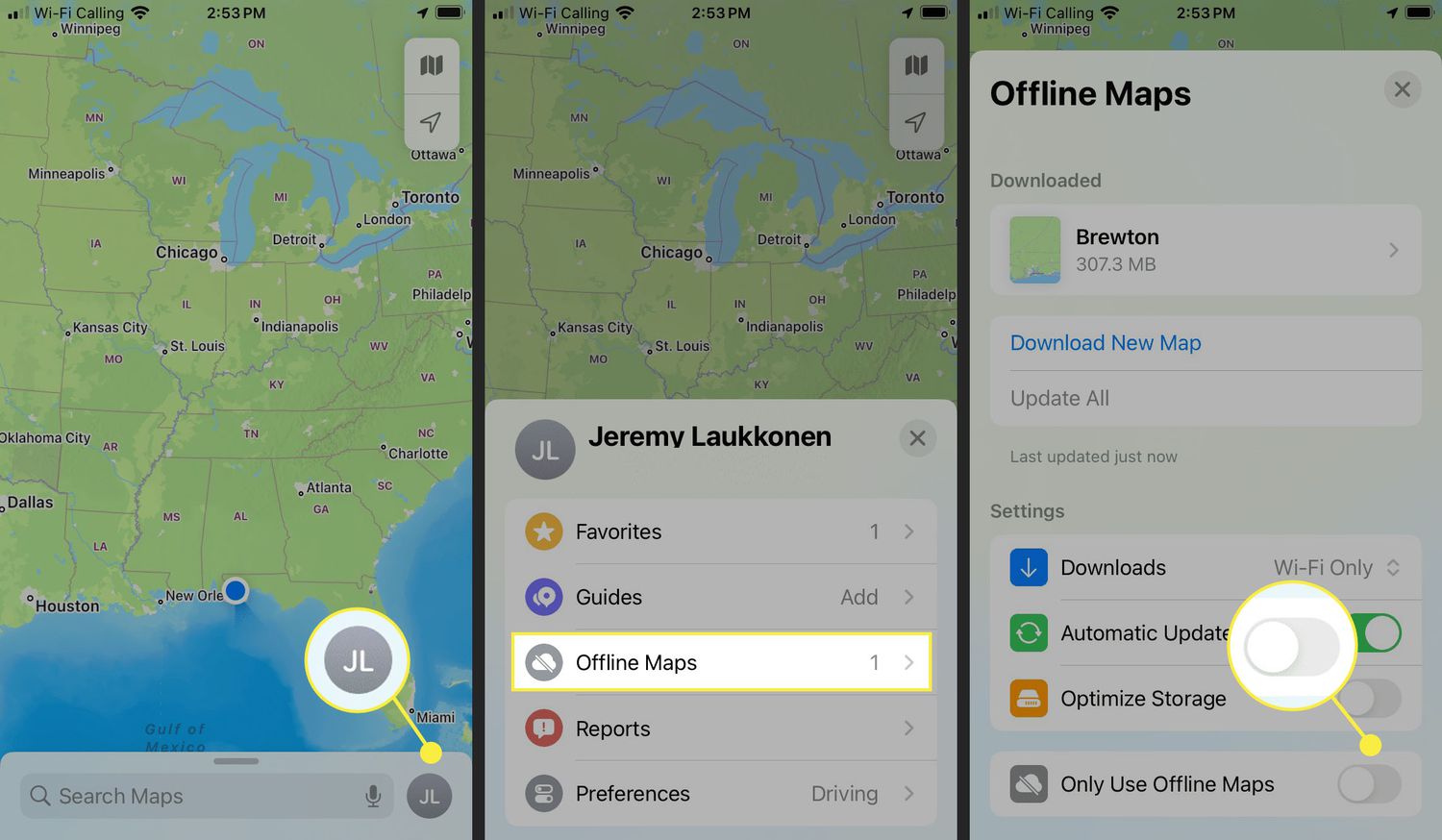 ÉTAPES DÉPIRÉS POUR VOUS ASSIRIQUEZ UNIQUEMENT DE MATS OBTLINES DANS L'APPLOS MAPS sur un iPhone.