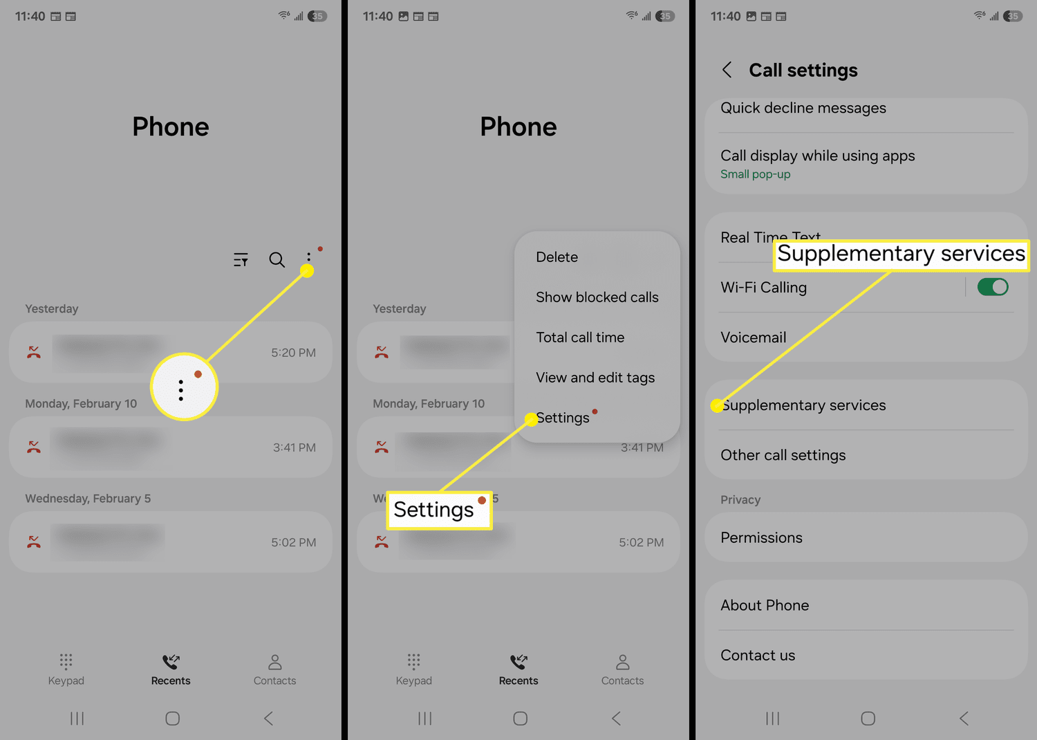 Comment masquer votre identifiant d'appelant sur le téléphone Samsung Galaxy S25.