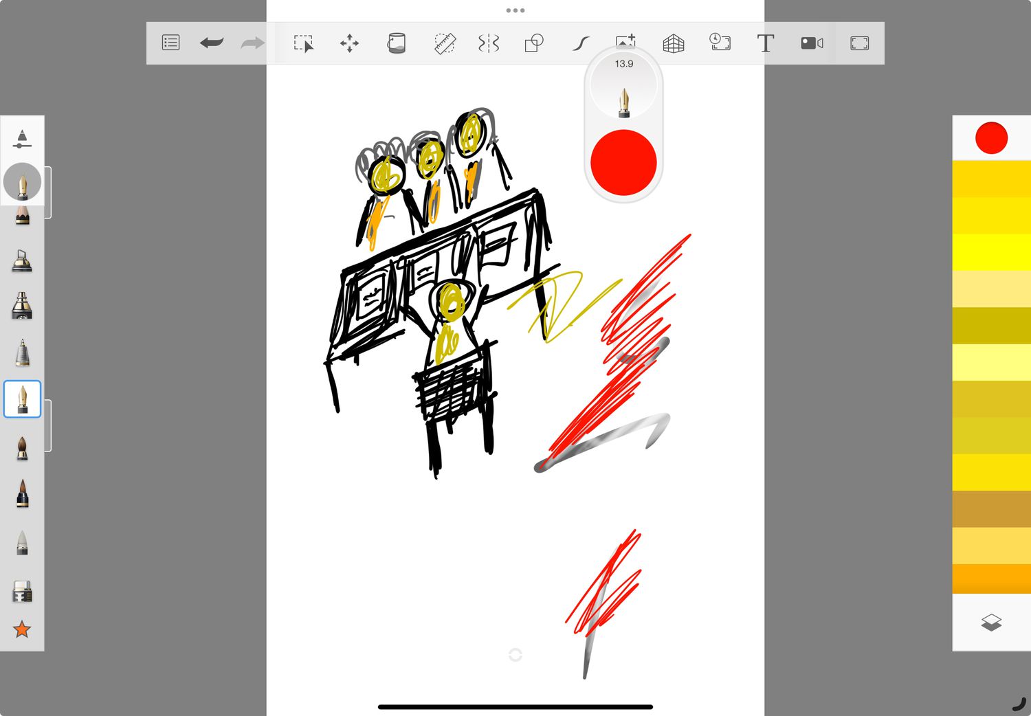 Sketchbook UI sur iPados