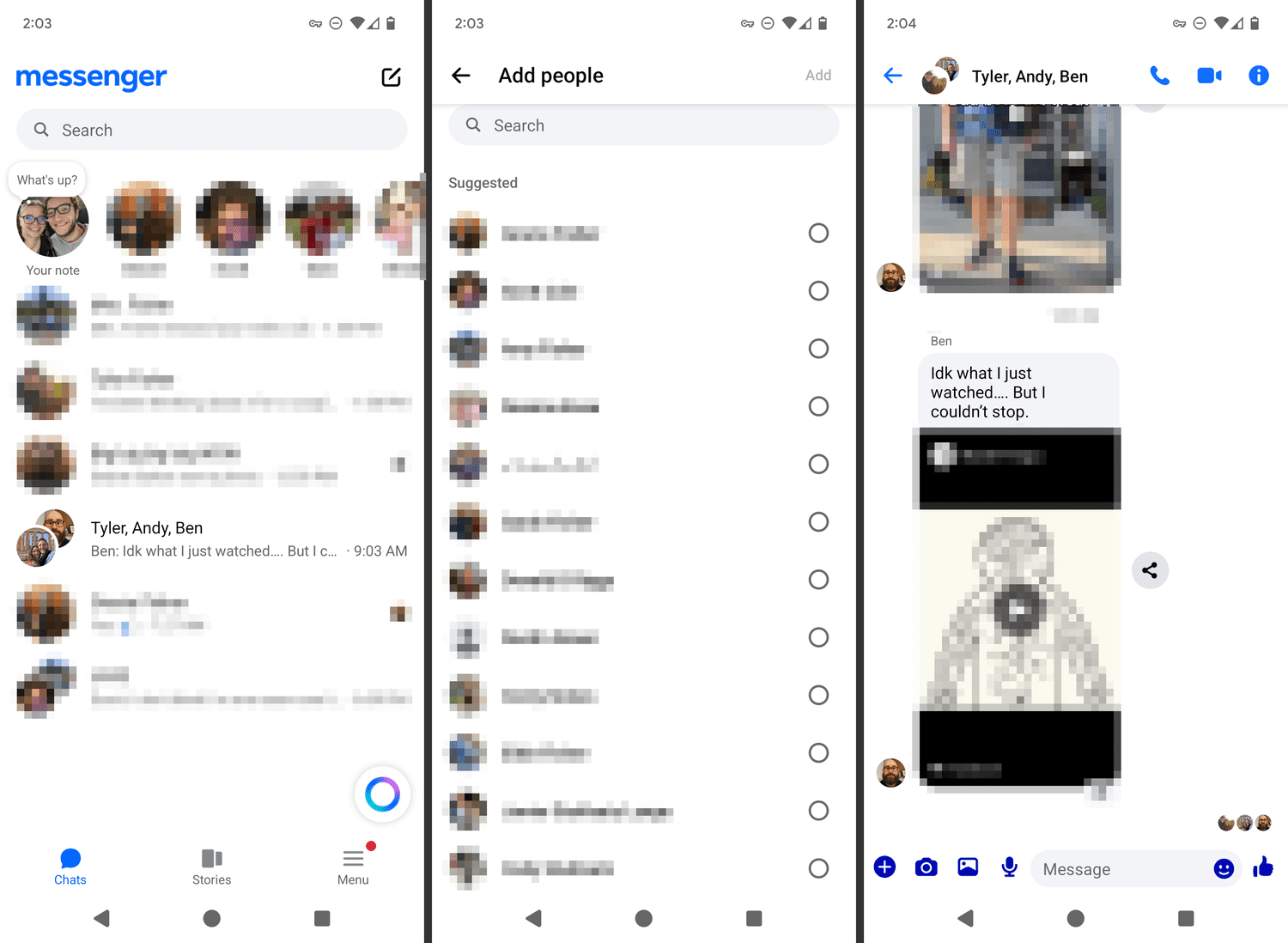 Chat de groupe Facebook Messenger