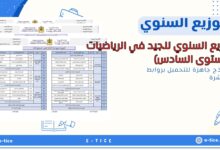 التوزيع السنوي للجيد في الرياضيات (المستوى السادس)