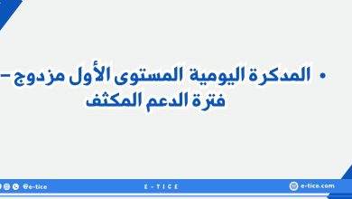 المذكرة اليومية المستوى الأول مزدوج – فترة الدعم المكثف 18 المذكرة اليومية المستوى الأول مزدوج – فترة الدعم المكثف