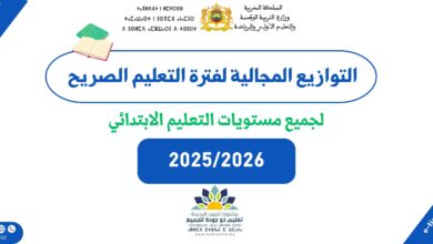 التوازيع المجالية عربية لفترة التعليم الصريح لجميع مستويات التعليم الابتدائي – 2025/2026 13 التوازيع المجالية عربية لفترة التعليم الصريح لجميع مستويات التعليم الابتدائي – 2025/2026