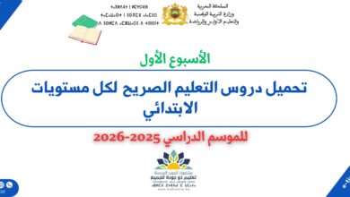 دروس التعليم الصريح – الأسبوع الأول لجميع المستويات (2025-2026) 1 دروس التعليم الصريح – الأسبوع الأول لجميع المستويات (2025-2026)