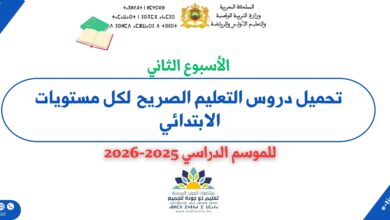 دروس التعليم الصريح – الأسبوع الثاني لجميع المستويات (2025-2026) 1 دروس التعليم الصريح – الأسبوع الثاني لجميع المستويات (2025-2026)