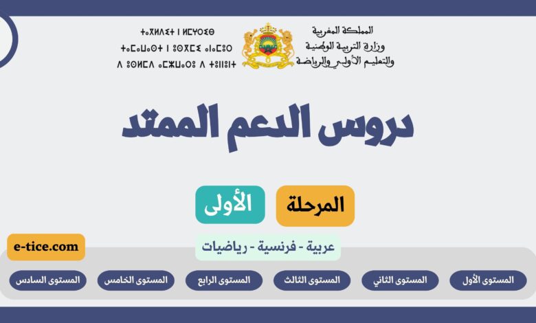 دروس الدعم المؤسساتي للمرحلة الأولى تحميل مباشر لجميع المستويات
