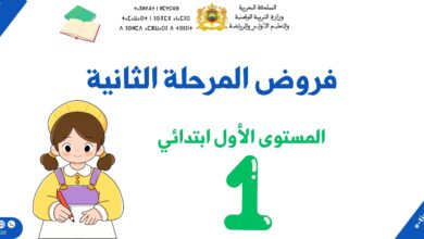 فروض المرحلة الثانية للمستوى الأول ابتدائي 8 فروض المرحلة الثانية للمستوى الأول ابتدائي