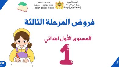 فروض المرحلة الثالثة للمستوى الأول ابتدائي 2 فروض المرحلة الثالثة للمستوى الأول ابتدائي