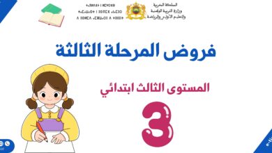 فروض المرحلة الثالثة للمستوى الثالث ابتدائي 4 فروض المرحلة الثالثة للمستوى الثالث ابتدائي
