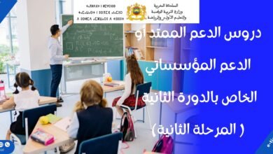 دروس الدعم الممتد أو الدعم المؤسساتي الخاص بالدورة الثانية ( المرحلة الثانية) 16 دروس الدعم الممتد أو الدعم المؤسساتي الخاص بالدورة الثانية ( المرحلة الثانية)