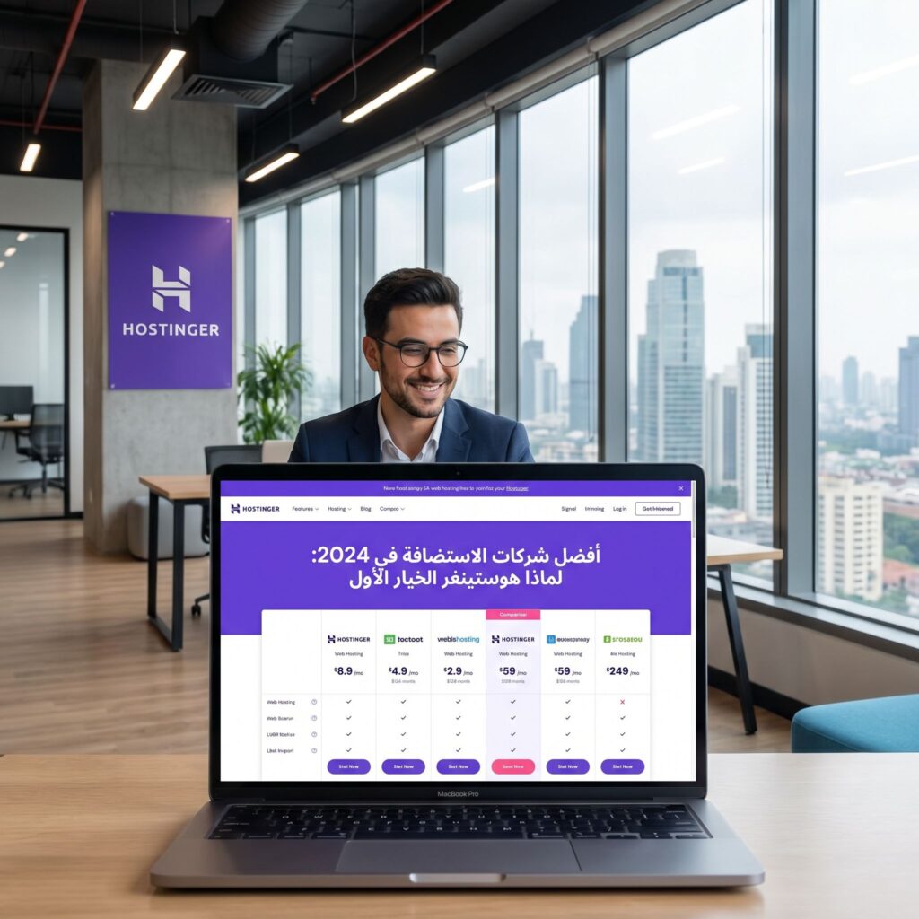 أفضل شركات الاستضافة في 2025 1 Comparison chart of أفضل شركات الاستضافة in 2024 highlighting Hostinger as the top-rated web hosting provid