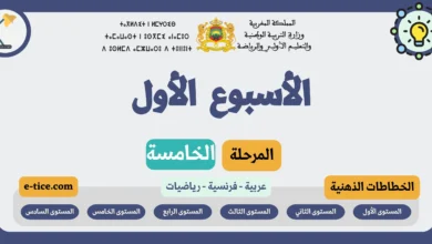 الخطاطات الذهنية للأسبوع الأول المرحلة الخامسة
