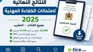النتائج النهائية لامتحانات الكفاءة المهنية 2025: تحميل لوائح الناجحين PDF
