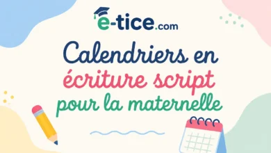 Calendriers en écriture script pour la maternelle 4 Calendriers en écriture script pour la maternelle