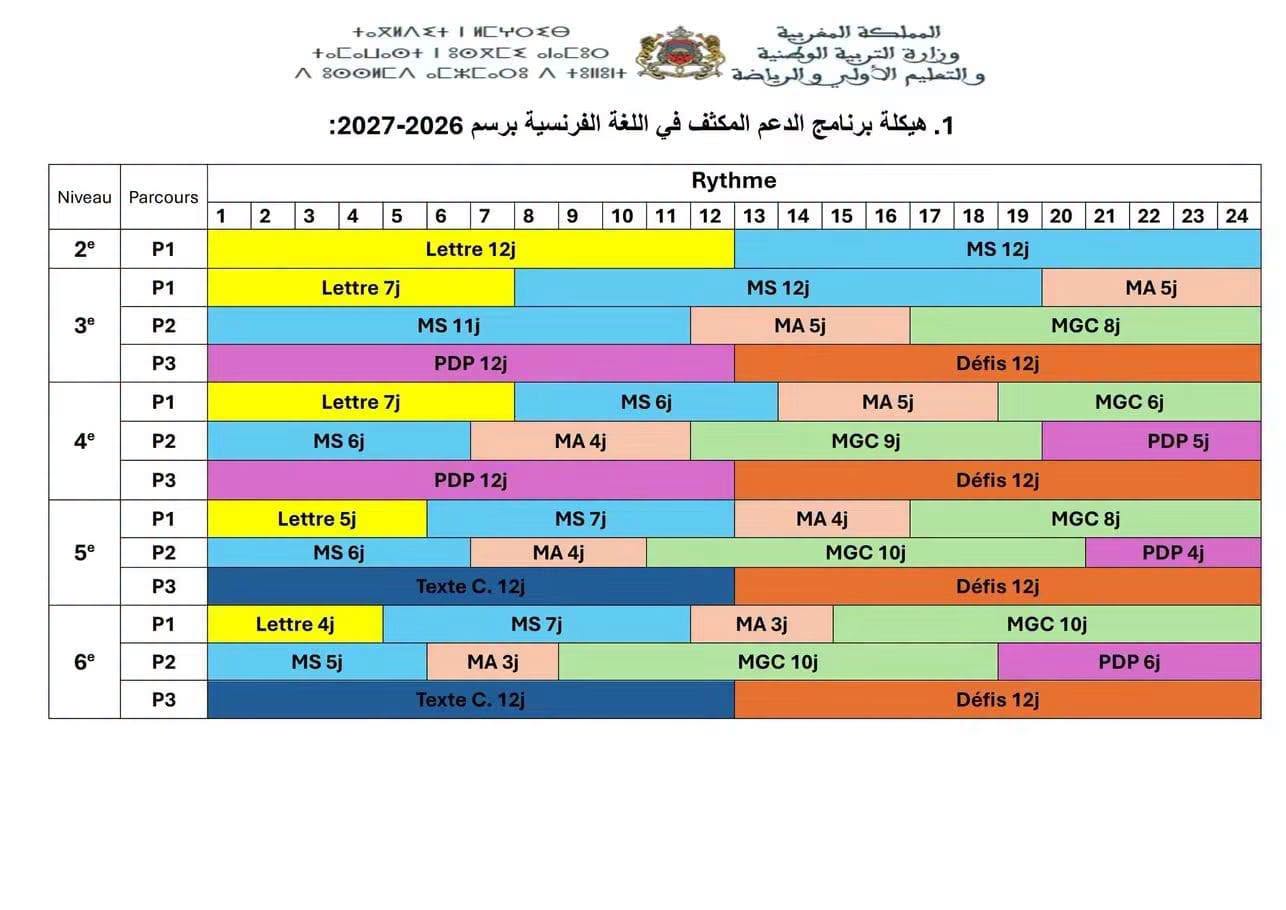 هيكلة برنامج الدعم المكثف 2026-2027 بمدارس الريادة 3 هيكلة برنامج الدعم المكثف 2026-2027 بمدارس الريادة