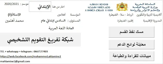 شبكة تفريغ نقط التقويم التشخيصي Word وPDF لجميع المستويات