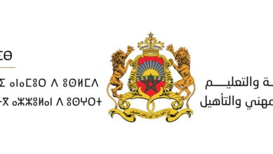 الشعار الرسمي لوزارة التربية الوطنية والتعليم الأولي والتكوين المهني والتأهيل بالعربية والأمازيغية – النسخة الأفقية