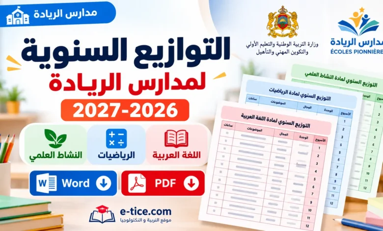 التوازيع السنوية لمدارس الريادة 2026-2027 Word وPDF: العربية والرياضيات والنشاط العلمي