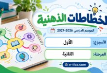 الخطاطات الذهنية الأسبوع الأول المرحلة الثانية 2026-2027